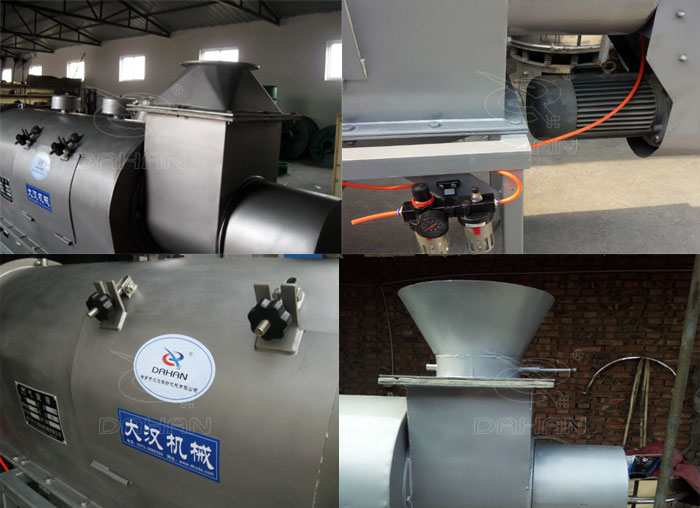 氣旋篩：電機，進(jìn)料口，氣壓裝置等特寫圖片